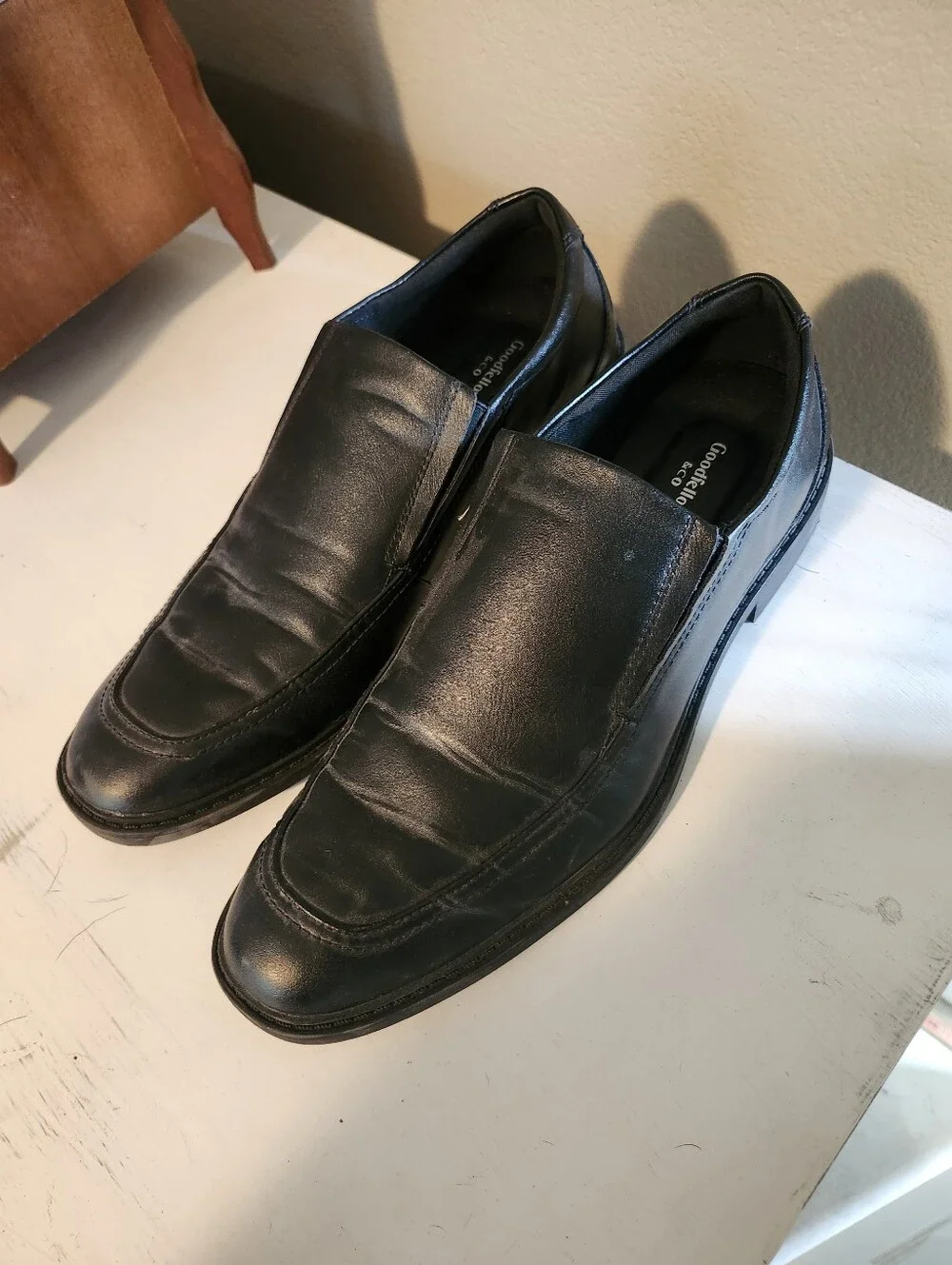 Men's Black Slip-On Dress Loafers - Good Fellow. Size 9.5.